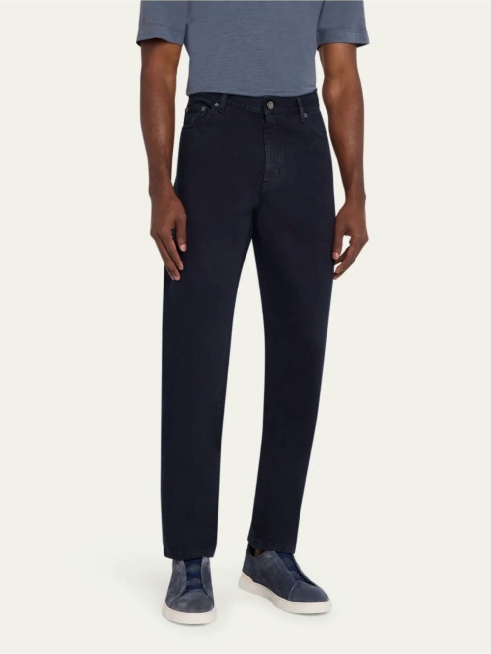Ermenegildo Zegna Dark Navy Straight-Leg Jeans